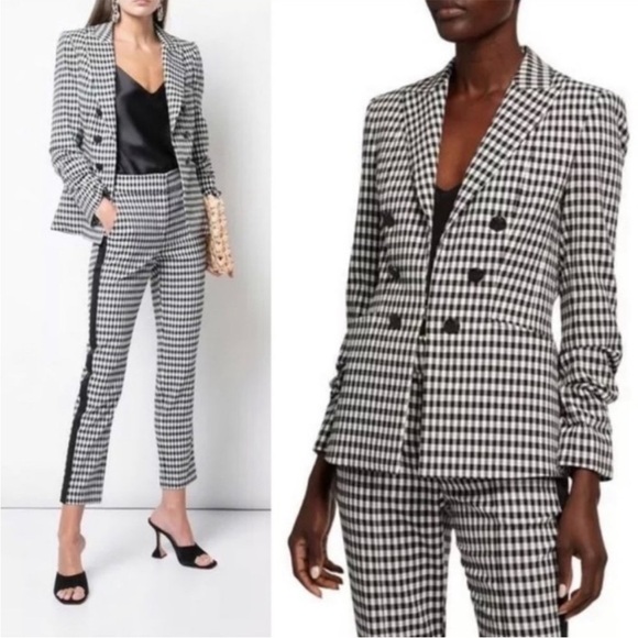 Veronica Beard Caldwell Dickey Blazer Gingham Black White NWT - Picture 15 of 16